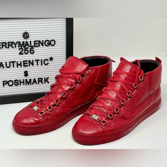 BALENCIAGA Arena High Tops in Red. - Picture 4 of 5